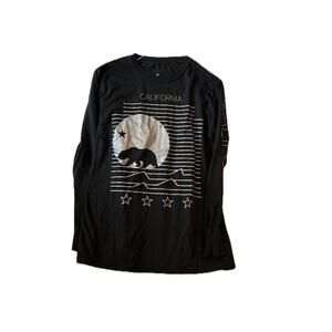 California Bear Black Long Sleeve Shirt Mens M